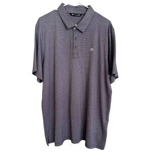 Travis Mathew Men's Golf‎ Polo Shirt Size XXL Purple Striped Pima Cotton Blend